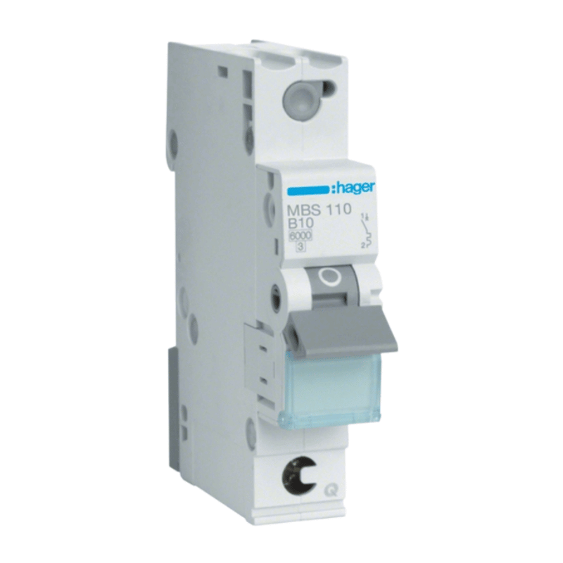 Hager MBS110 Leitungsschutzschalter – QuickConnect, 1-polig, B-Char., 6kA, 10A, 1TE