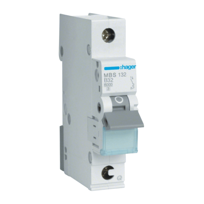 Hager MBS132 Leitungsschutzschalter – QuickConnect, 1-polig, B-Char., 6kA, 32A, 1TE