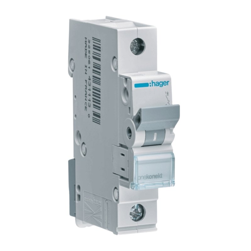 Hager MCN120 Leitungsschutzschalter – 1-polig, C-Char., 6kA, 20A, 1TE