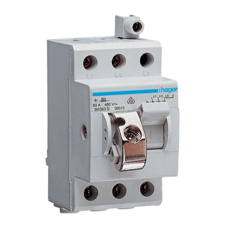 Hager SH363S Kompaktschalter – 63A, 3 Schließer, 400V AC, sperrbar, 2,5TE