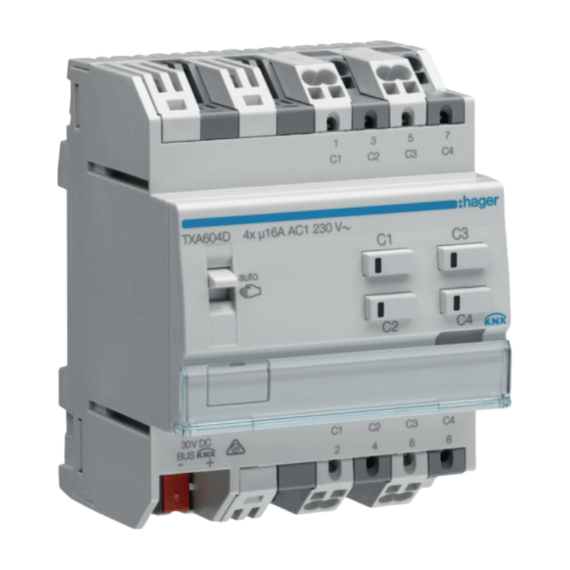 Hager TXA604D KNX easy Universalaktor – 16 A, 4-fach