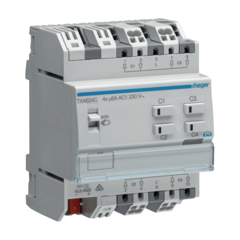 Hager TXA624C KNX easy Jalousieaktor – 230 V, 4-fach