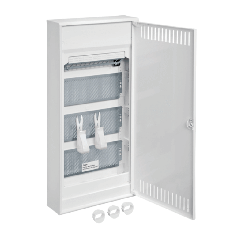 Hager VA48NW Multimedia-Verteiler – volta, APV, 4-reihig, Stahlblechtür, geschlitzt