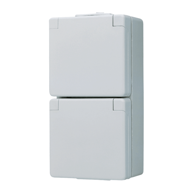 Jung 622W Schuko-Steckdose – WG 600, 2-fach, senkrecht, IP44