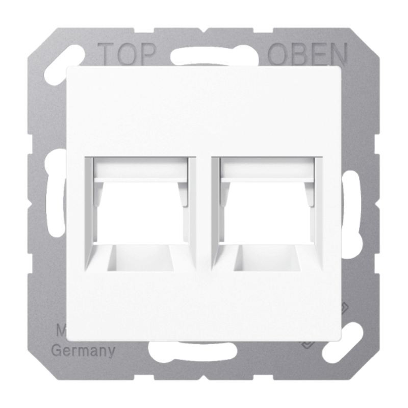 Jung A1569-2WEWW Abdeckung Modular-Jack-Einsatz – AS/A, 2-fach, gerastet, alpinweiß