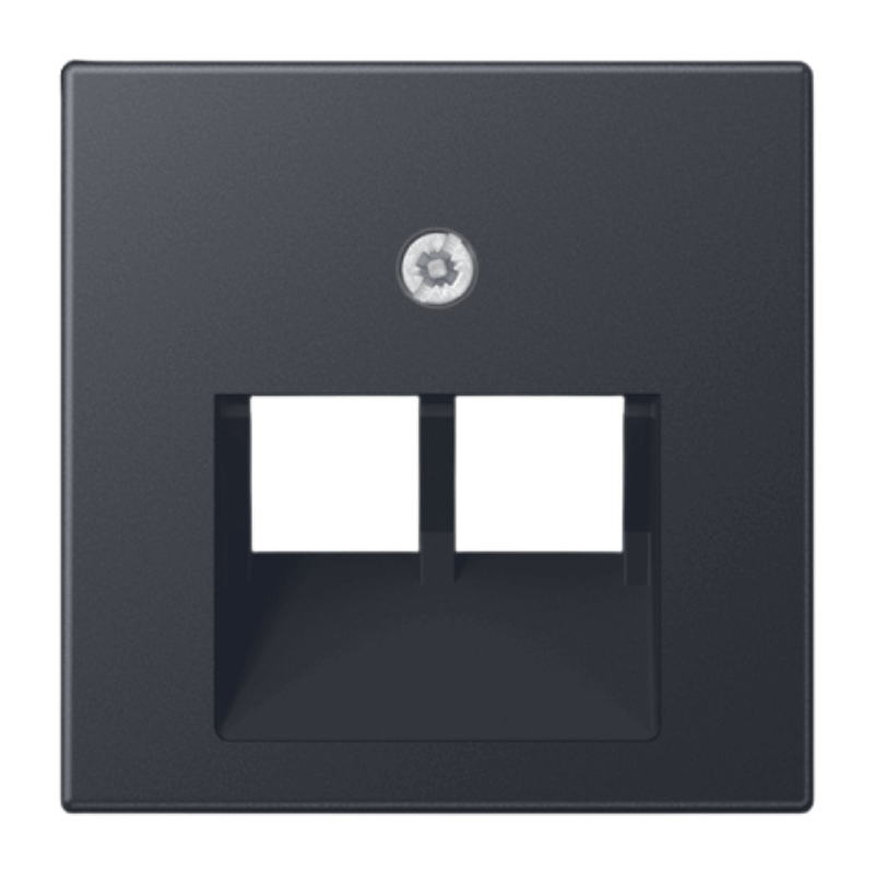 Jung A569-2BFPLUAANM Abdeckung Netzwerkdose – A, IAE/UAE, 2x8-polig, lackiert, anthrazit matt