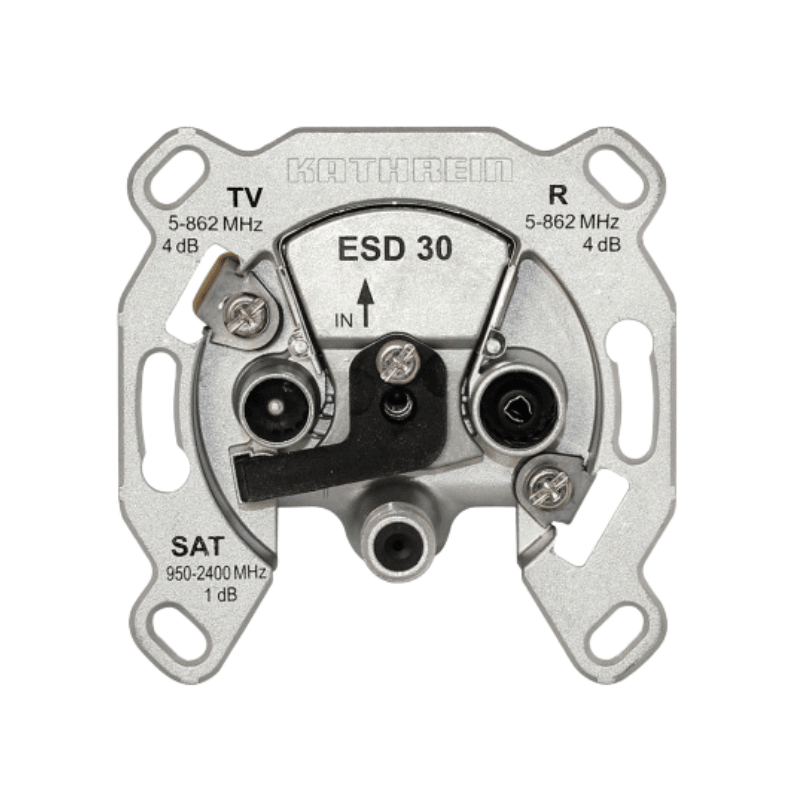 Kathrein 274209 Sat-TV Dose – End-/Einzeldose, 3-Loch, DC-Durchlass, ESD30