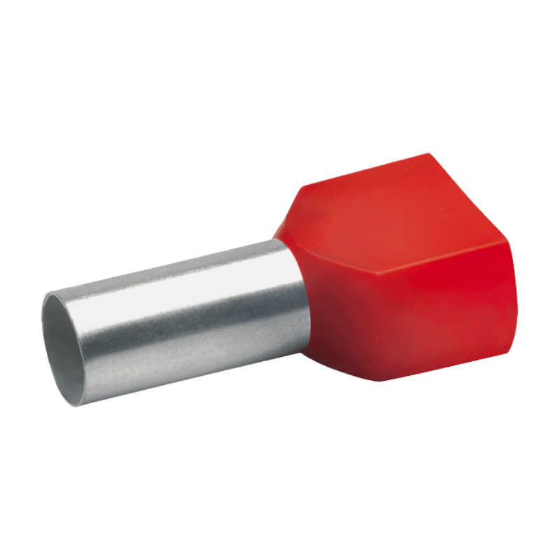 Klauke 876/14 Zwillings-Aderendhülse – 2x10 mm², isoliert, rot, 100 Stück