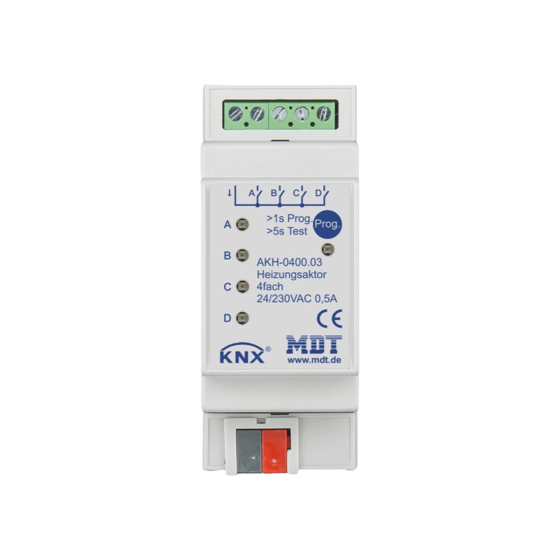 MDT AKH-0400.03 KNX Heizungsaktor – 4-fach, 2TE REG, 24–230 V AC