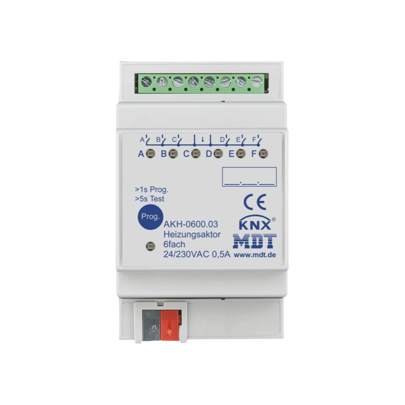MDT AKH-0600.03 KNX Heizungsaktor – 6-fach, 3TE REG, 24–230 V AC