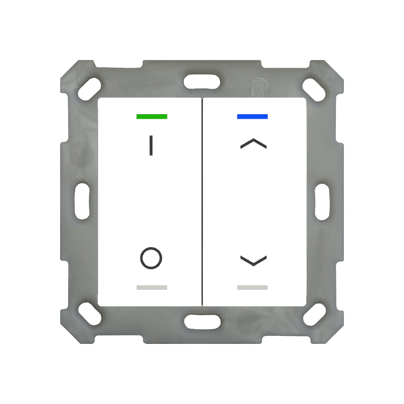 MDT BE-TAL55T2.D1 KNX Taster – Light 55, 2-fach, Schalten & Jalousie, Temperatursensor, reinweiß glänzend