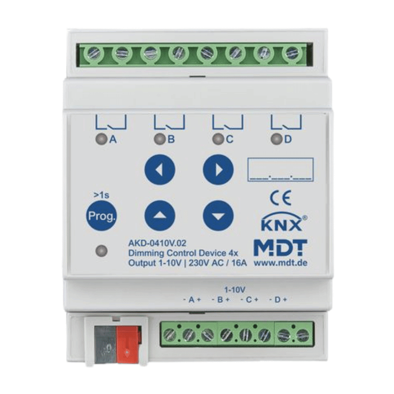 MDT KNX-Dimmaktor AKD-0410V.02 – 4-fach, 1–10 V