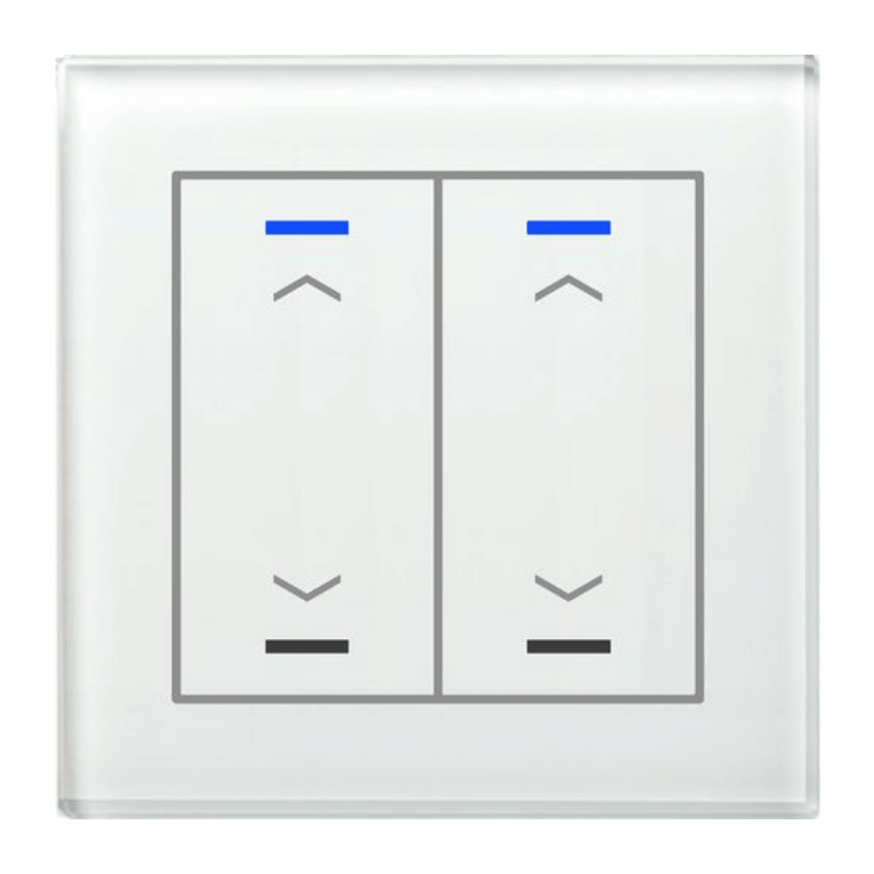 MDT KNX-Glastaster II Light BE-GTL20W.A1 2-fach mit Pfeilsymbol Glas weiß für Schalten, Dimmen und Jalousiesteuerung