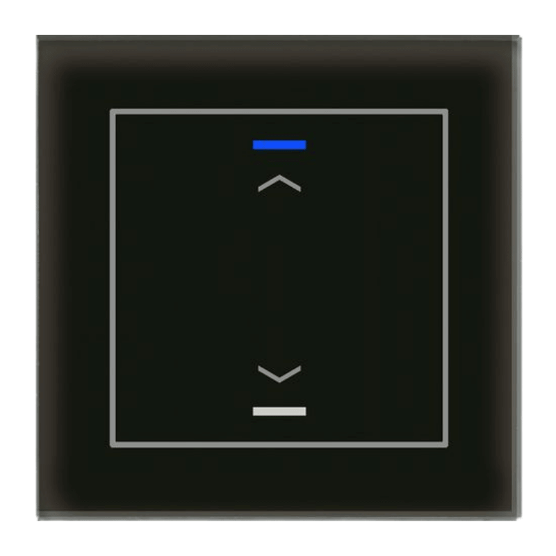 MDT KNX-Glastaster II Light BE-GTL10S.A1S 1-fach mit Pfeilsymbolen in Glas schwarz/schwarz für Jalousie- und Schaltfunktionen