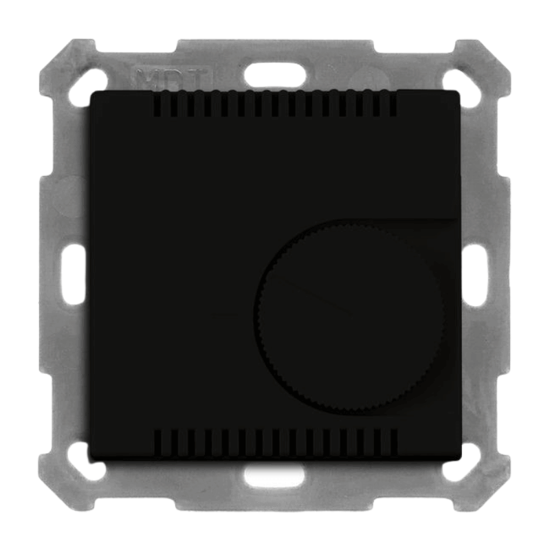 MDT KNX-Raumtemperaturregler SCN-RT1UPE06.01 mit Drehregler in schwarz matt für Schalterprogramme 55