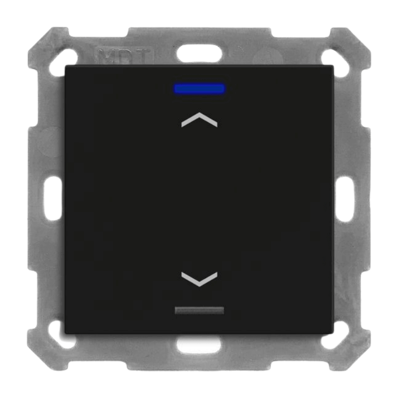 MDT KNX-Tastsensor Light 55 BE-TAL55T106.A1 1-fach schwarz matt mit Pfeilsymbol und integriertem Temperatursensor für Jalousiesteuerung