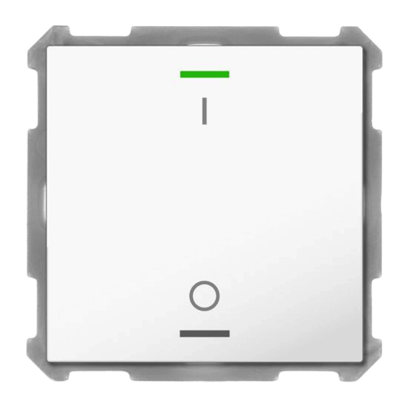 MDT KNX-Tastsensor Light 63 BE-TAL63T1.B1 1-fach mit IO-Symbol studioweiß glänzend mit Temperatursensor für Schalten, Dimmen und Jalousiesteuerung