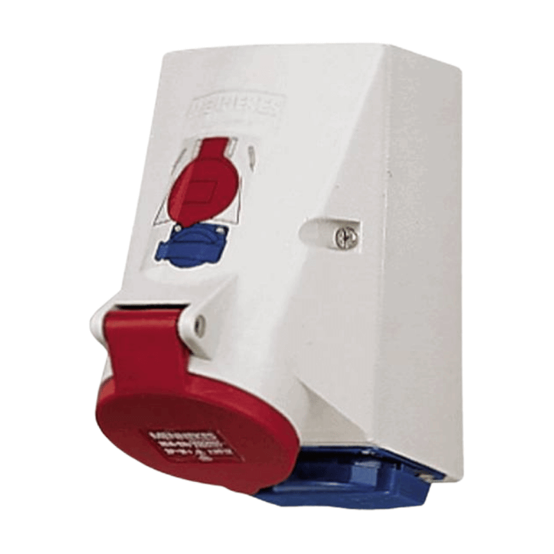 Mennekes 1649 Wandsteckdose – Doppelbox TwinCONTACT, 16 A, 5-polig, 400 V, IP44