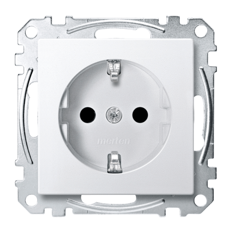 Merten MEG2300-0419 Schuko-Steckdose – System M, Berührungsschutz, polarweiß