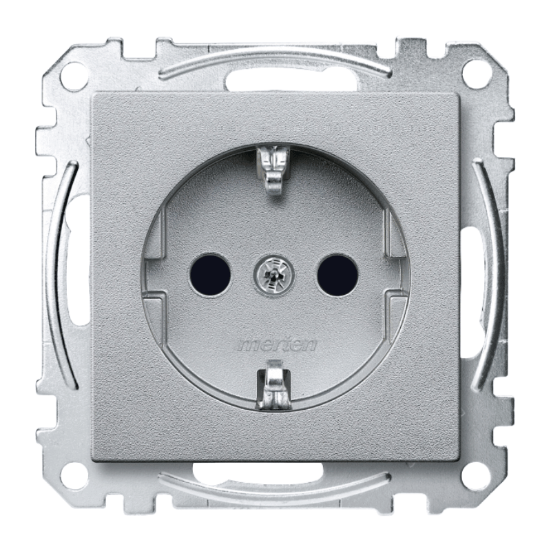 Merten MEG2300-0460 Schuko-Steckdose – System M, Berührungsschutz, aluminium