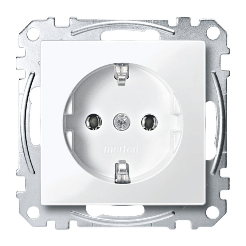 Merten MEG2301-0319 Schuko-Steckdose – System M, polarweiß glänzend