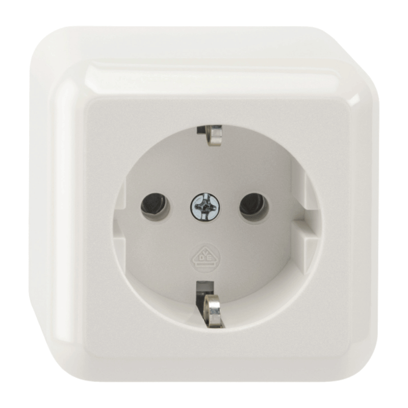 Merten MEG2301-8719 Schuko-Steckdose – Aufputz Spezial, 1-fach, polarweiß