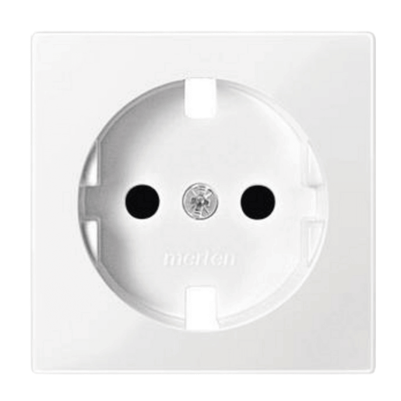 Merten MEG2330-0419 Abdeckung Schuko-Steckdose – System M, 1-fach, Berührungsschutz, polarweiß