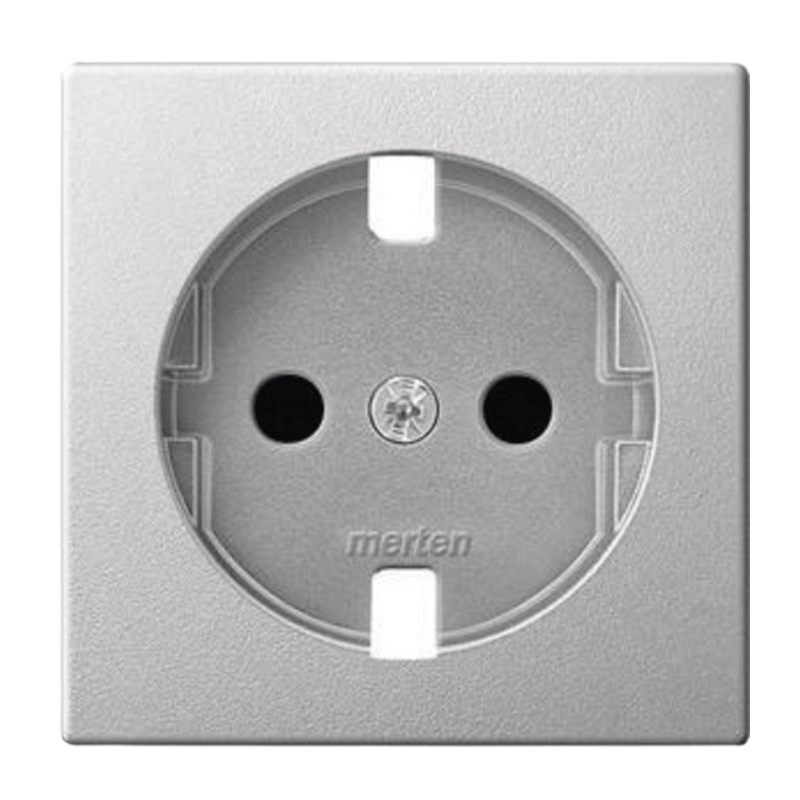Merten MEG2330-0460 Abdeckung Schuko-Steckdose – System Design, Berührungsschutz, aluminium