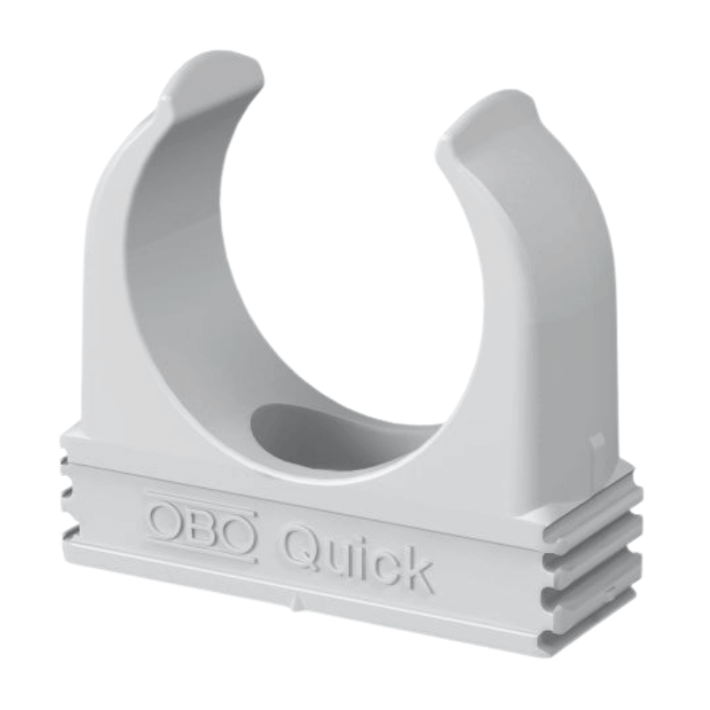 OBO Bettermann 2149004 Quick-Klemmschelle – M16, lichtgrau, 100 Stück