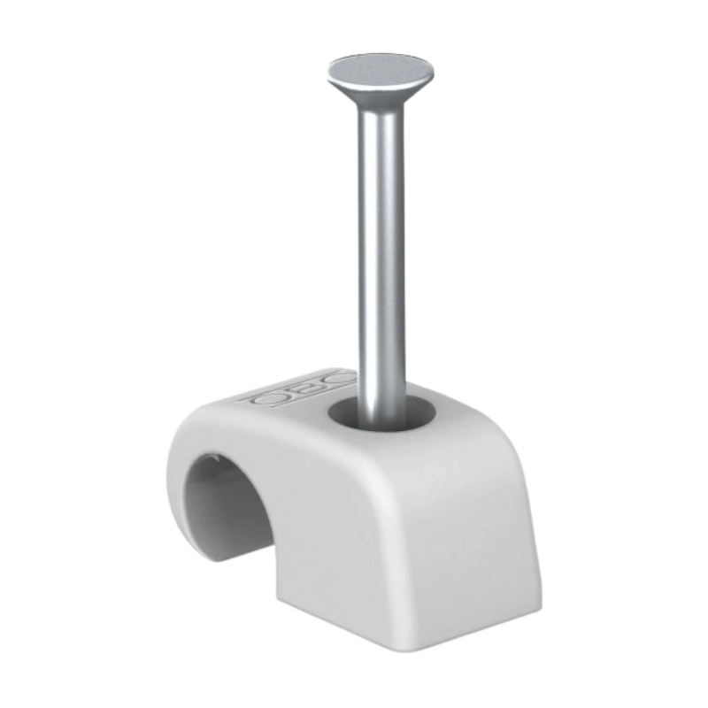 OBO Bettermann 2228858 Haft-Clip mit Nagel – 10-14 mm, L40 PP, lichtgrau, 100 Stück