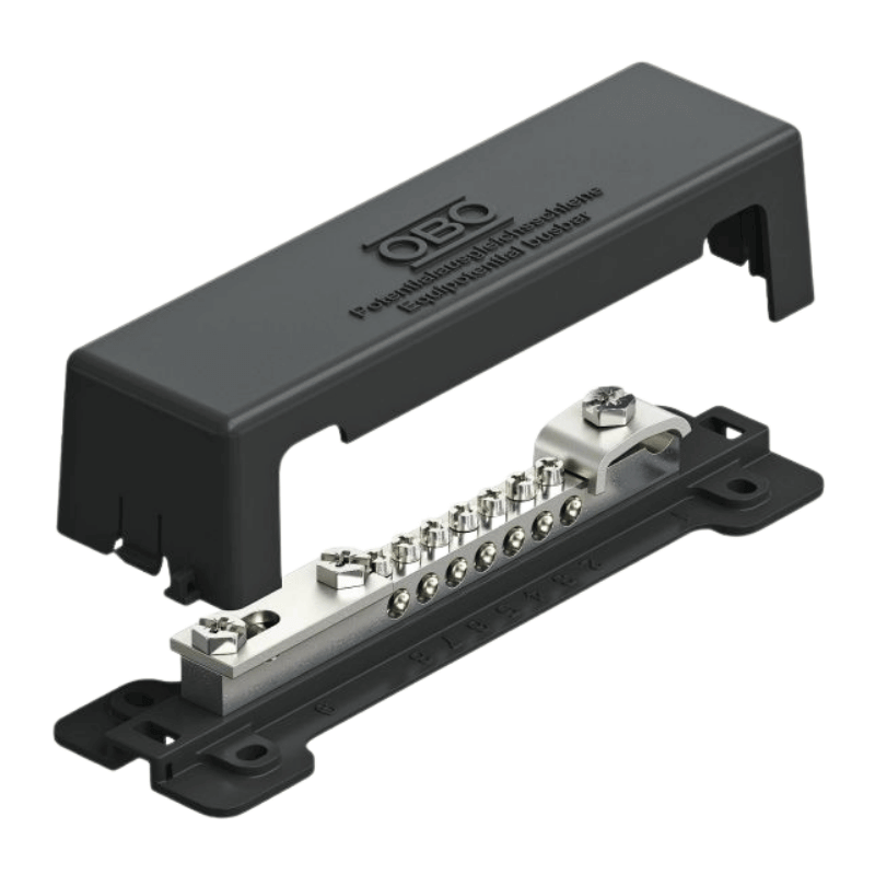 OBO Bettermann 5015111 Potentialausgleichsschiene – Außenbereich, VA, schwarz, 1809 A