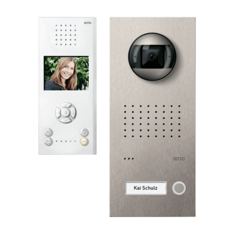 Ritto RGE1819525 Acero Komplettpaket Freisprechanlage Video – 1-fach, edelstahl/weiß
