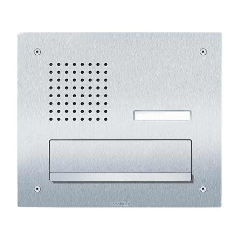 Siedle CL 411 BD2A 01 B Briefkasten-Front – In-Home-Bus, Audio, 1 Ruftaste, edelstahl gebürstet
