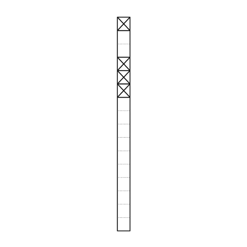 Siedle KS 616-1/3 SM Kommunikations-Stele Vario – 211x1644 mm, 1 Modul Spitze, 3 oberer Teil, silber metallic