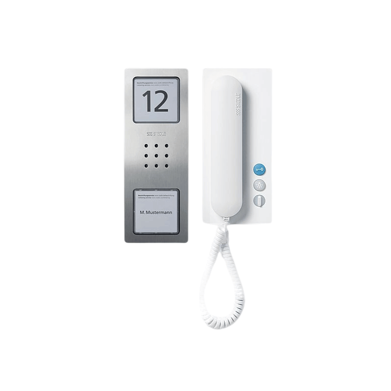 Siedle SETCA812-1E/W Audio-Türsprechanlagen-Set – Compact, 2x Innenstation, weiß | edelstahl