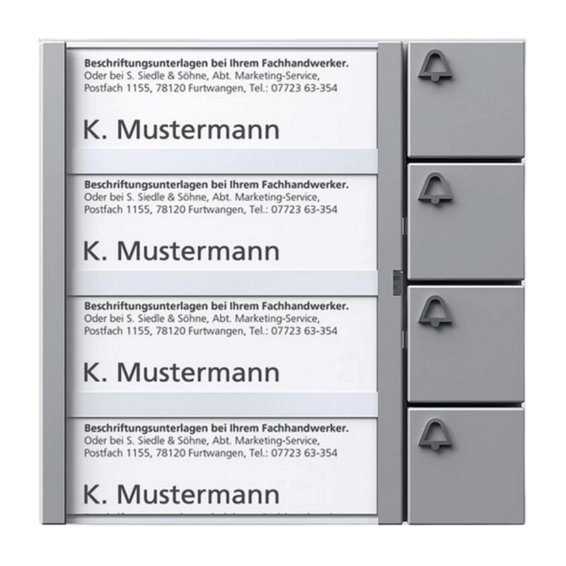 Siedle TM612-4SM Tasten-Modul – 4-fach, silber metallic