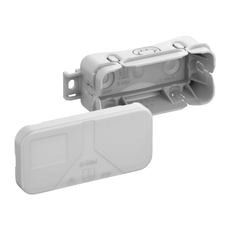 Spelsberg Q-Mini-L Verbindungsdose – Quick, ohne Klemmen, grau, 2,5 mm²