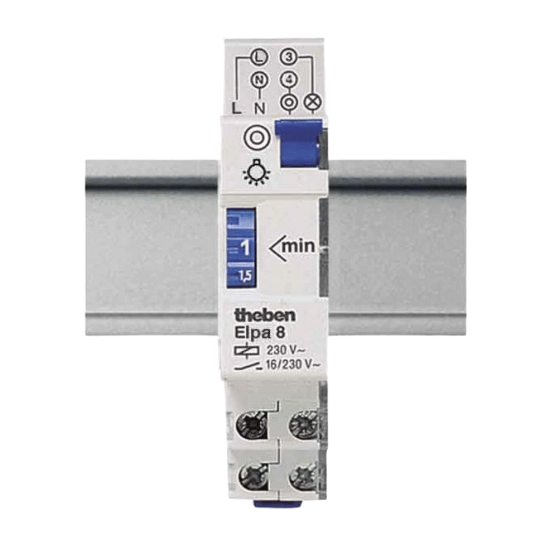 Theben ELPA8 Treppenlicht-Zeitschalter – mechanisch, 1 Schließer, 4-Leiter, 1–7 min