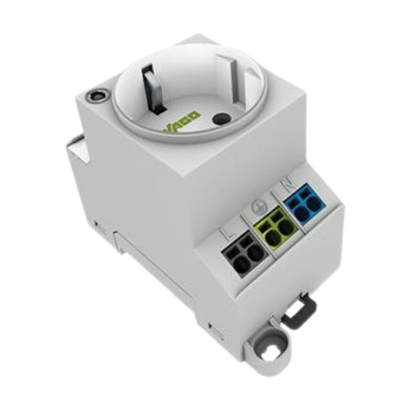 Wago 709-581 Schaltschrank-Steckdose – Tragschiene, Schraubmontage, CEE7/4, lichtgrau