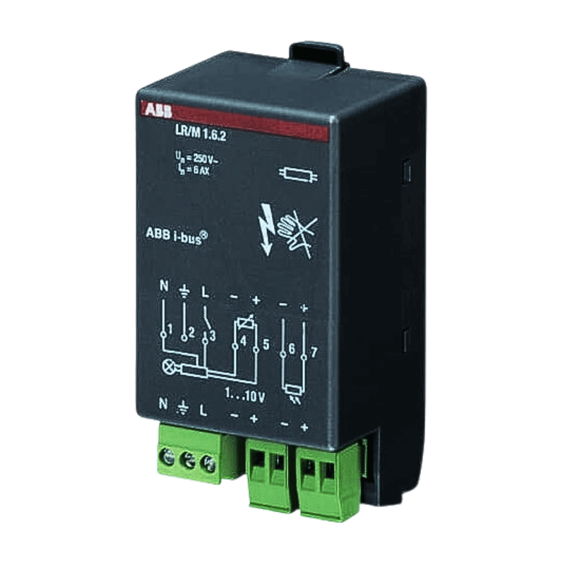 ABB KNX-Lichtreglermodul LR/M1.6.2 für Raumcontroller – 1-fach, 6AX, 1380W, IP54