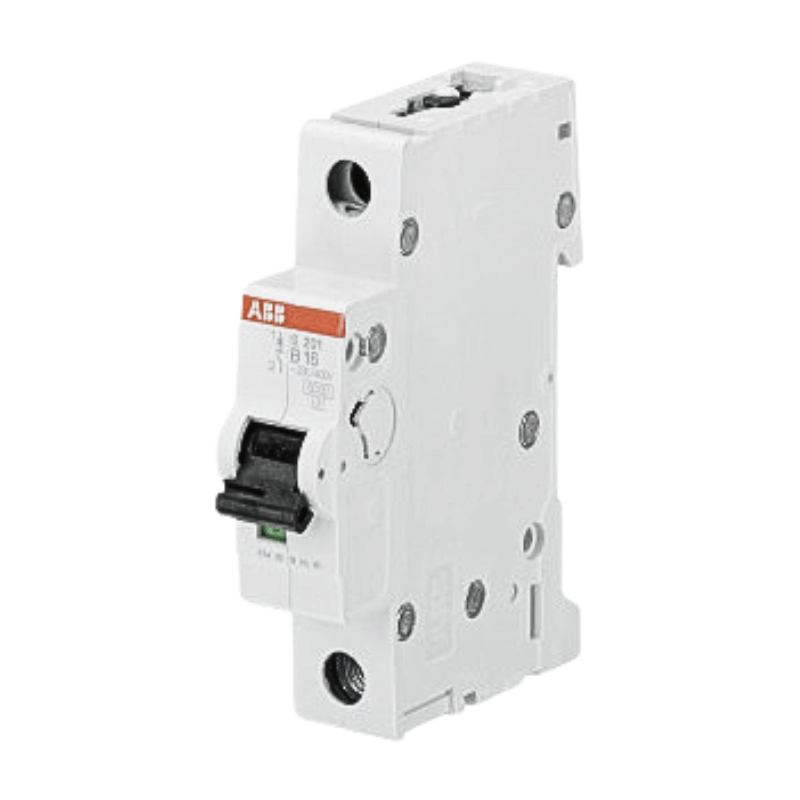 ABB Leitungsschutzschalter S201-B16 – 1-polig, Typ B, 16A, 6 kA, IP20, 230 V, grau