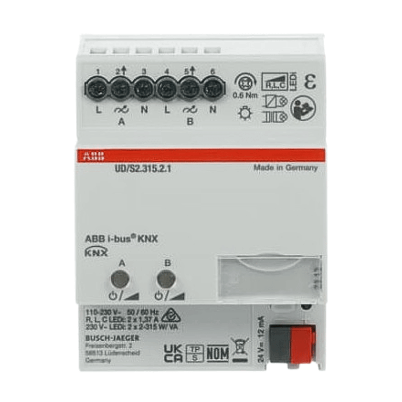 ABB KNX-Dimmaktor UD/S2.315.2.1 – 2-fach, 2x315W/VA, REG, LED, 230V