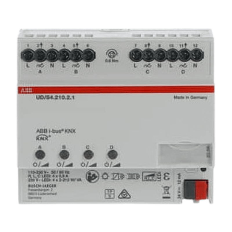 ABB KNX-Dimmaktor UD/S4.210.2.1 – 4-fach, 230V, 4x210W/VA, REG, LED