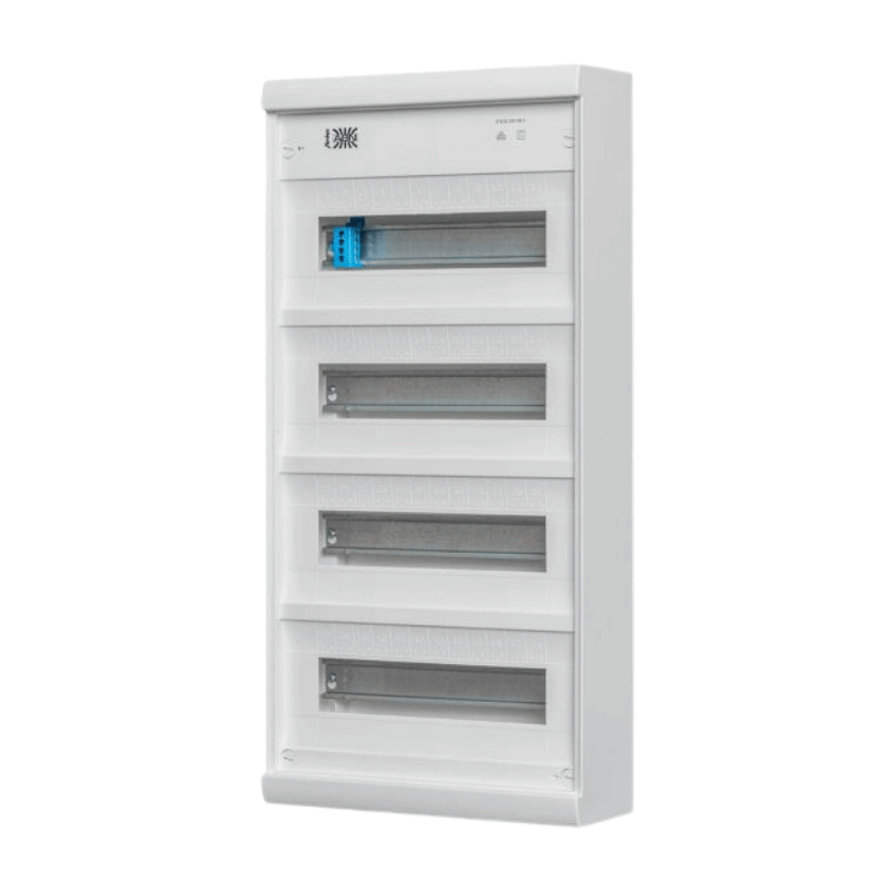 ABN A48A Kleinverteiler – Amigo, 4-reihig, AP, ohne Tür, 300×620×106 mm