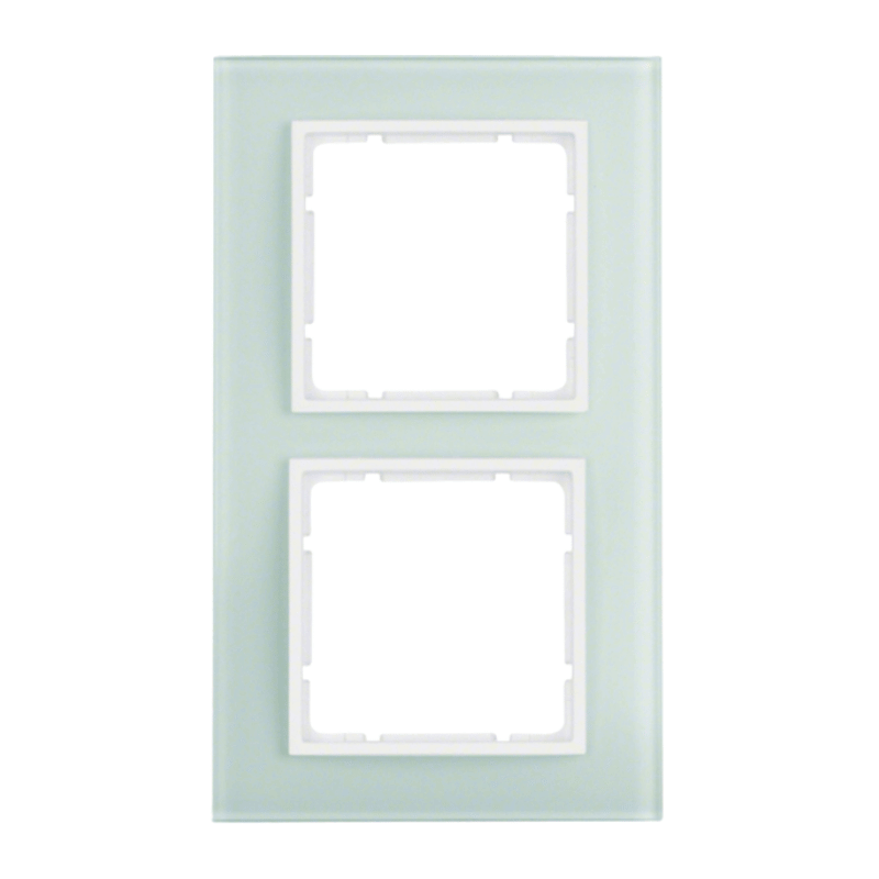 Berker 10126909 Glas-Rahmen – B.7, 2-fach, polarweiß matt