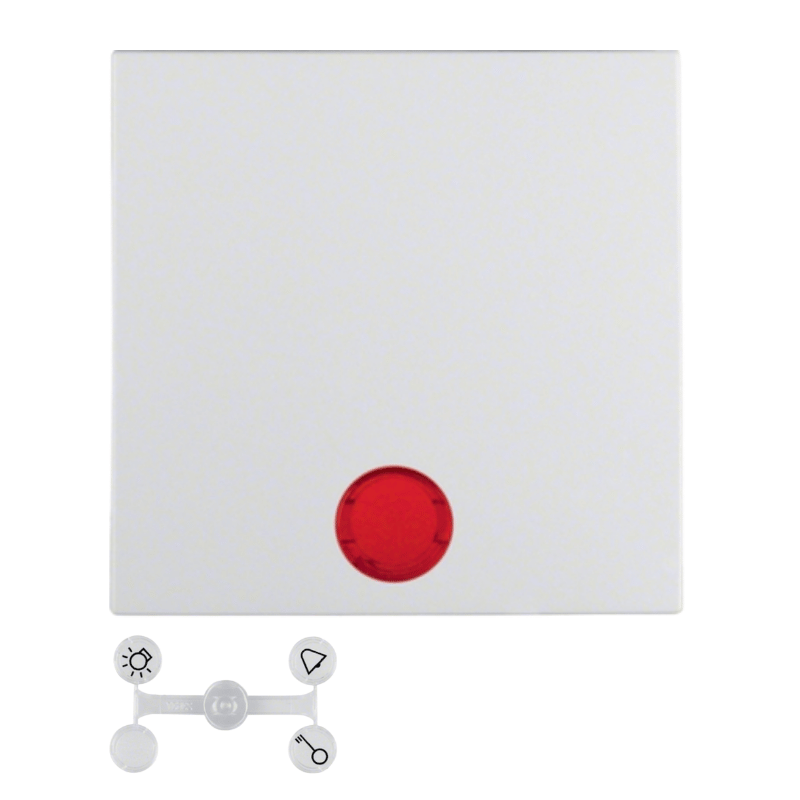 Berker 16211909 Wippe – S.1/B.3/B.7, mit 5 beiliegenden Linsen, polarweiß matt