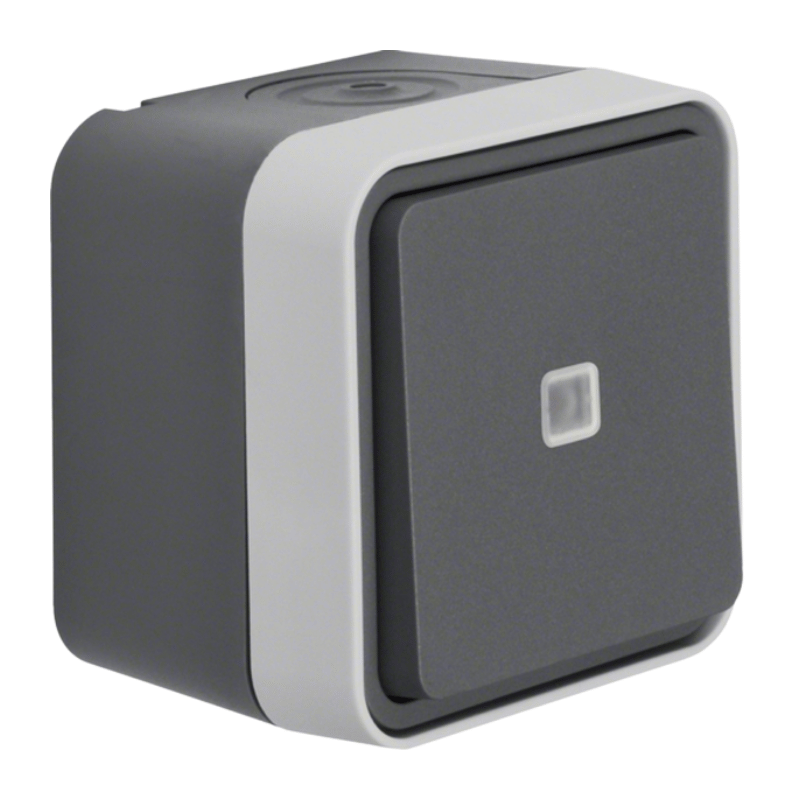 Berker 31763505 Kontroll-Wechselschalter – W.1, Aufputz, grau