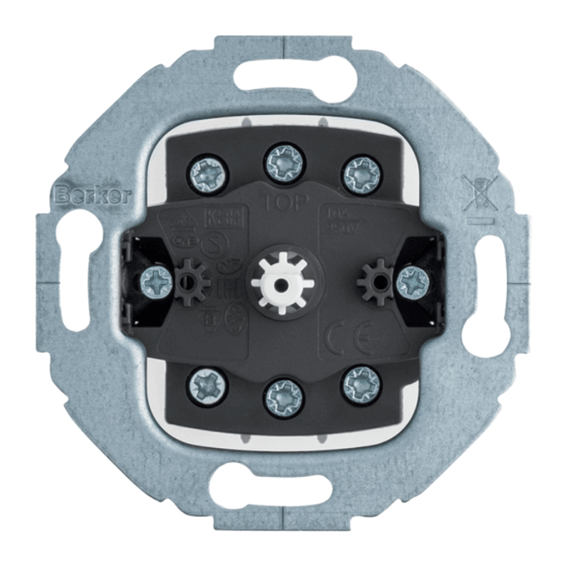 Berker 383803 Gruppen-Drehtaster – Serie 1930/Glas/R.classic, 2-polig, getrennte Eingangsklemmen, 0-Stellung