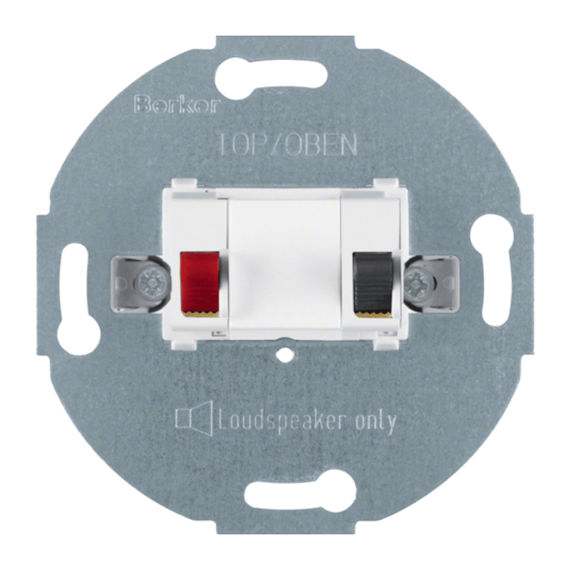 Berker 457209 Lautsprecher-Anschlussdose – Modul-Einsätze, polarweiß matt