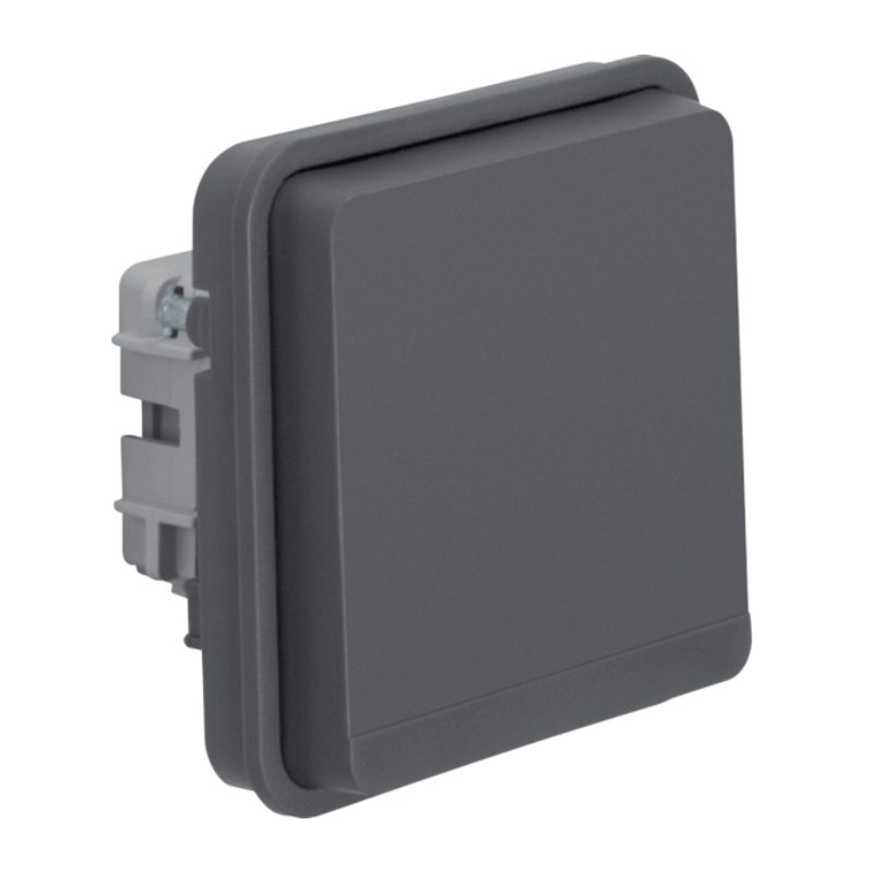 Berker 47063525 Schuko-Steckdose – W.1, mit Klappdeckel, grau